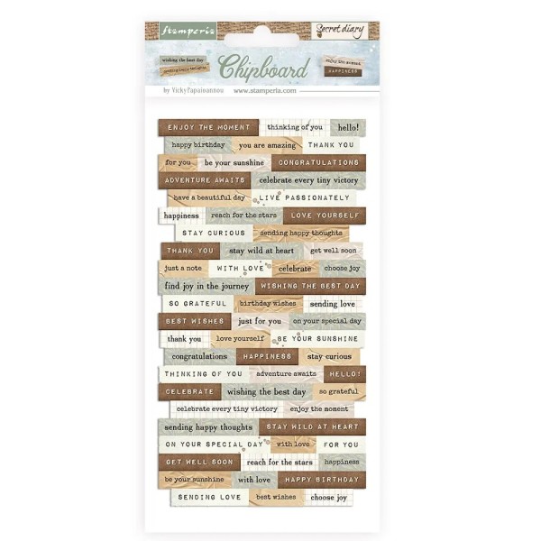 Chipboard cm 15x30 - Create Happiness Secret Diary